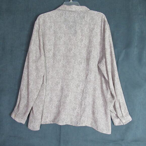 Vintage Maggie McNaughton Top Womens 18W Mauve Paisley Long Sleeve Blouse Retro - Picture 4 of 7